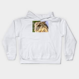 Eagle Owl Portrait Kids Hoodie